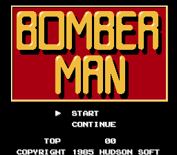 Bomberman title screen for Famicom Disk System